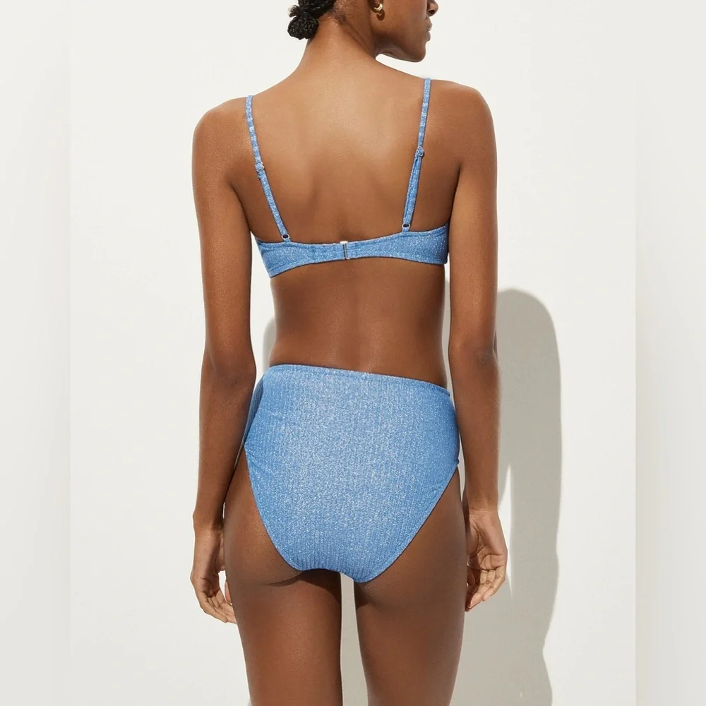 NWT J.Crew Odessa Bikini Top & Hallie Bikini Bottom in Sparkle Rib